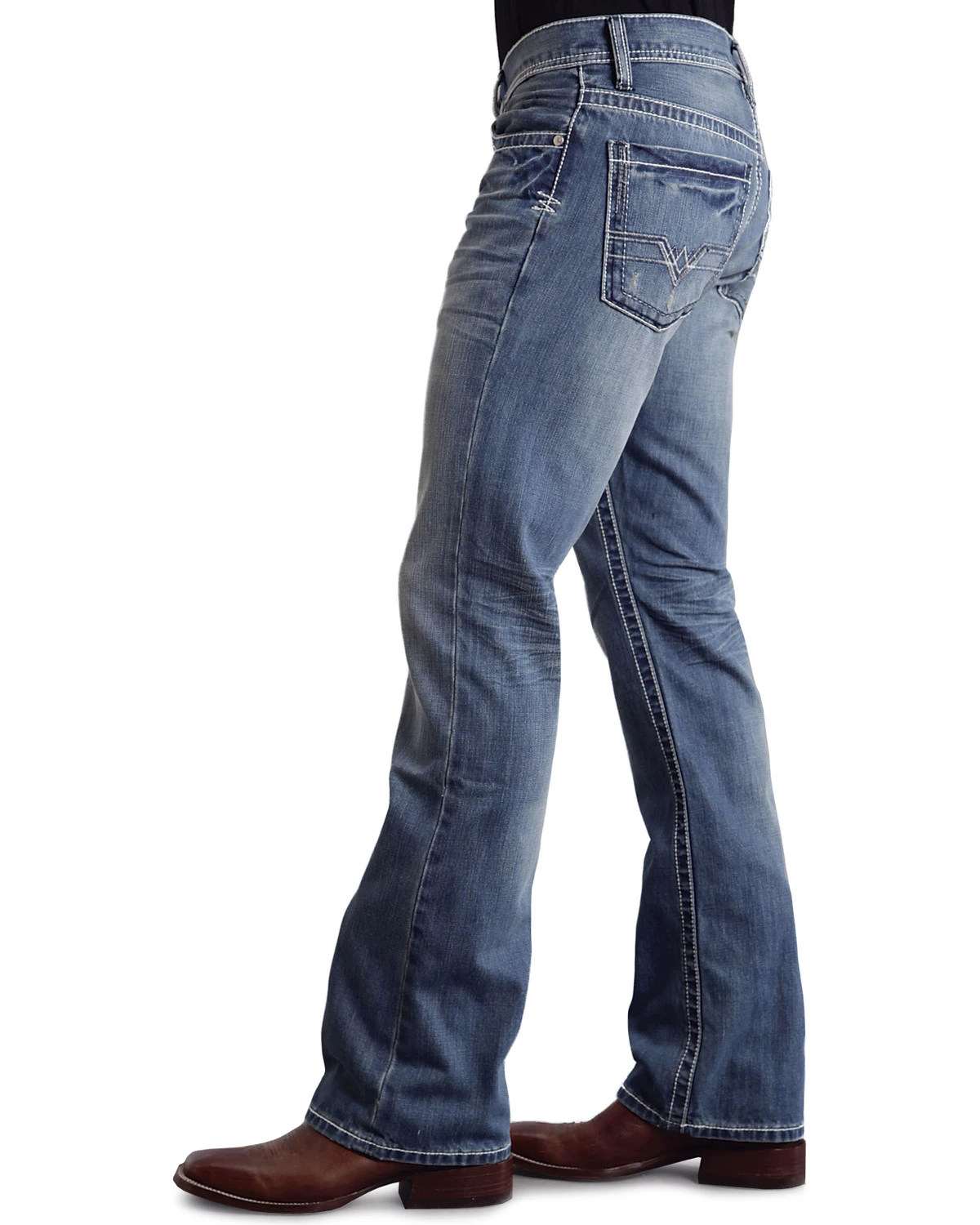 Stetson Rock Fit Frayed X Stitched Jeans 4 Stetson Rock Fit Frayed X Stitched Jeans - Image 2