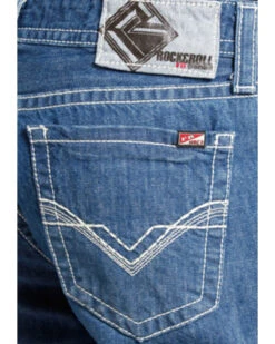 Rock & Roll Denim Men's FR Medium Wash Double Barrel Relaxed Fit Bootcut Jeans -Western Cowboy Equipment Store 0864K1 88 D2