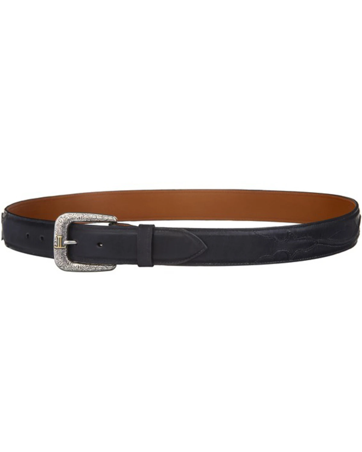 Lucchese Men's Black Calf Leather Seville Stitch Belt 4 Lucchese Men's Black Calf Leather Seville Stitch Belt - Image 2