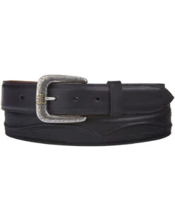 Lucchese Men's Black Calf Leather Seville Stitch Belt