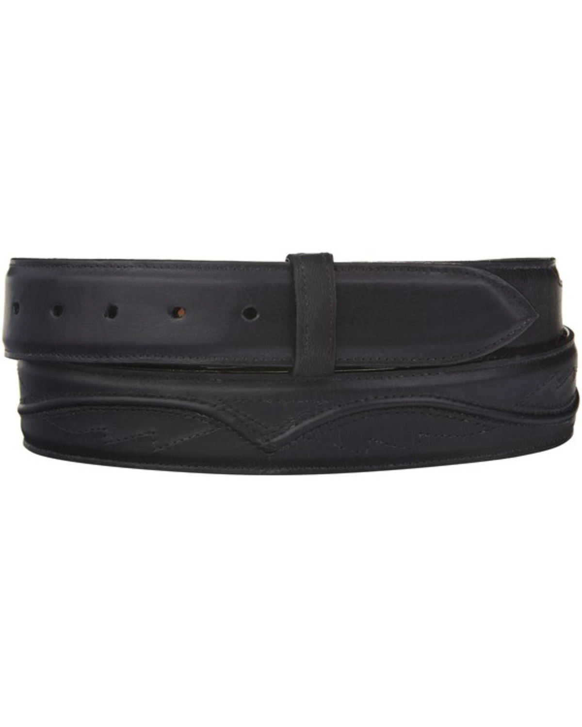 Lucchese Men's Black Calf Leather Seville Stitch Belt 5 Lucchese Men's Black Calf Leather Seville Stitch Belt - Image 3