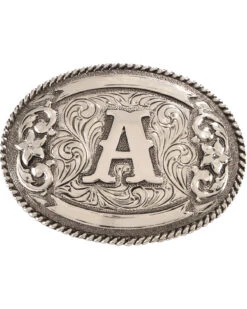 Cody James Men's Oval Letter A Initial Belt Buckle
