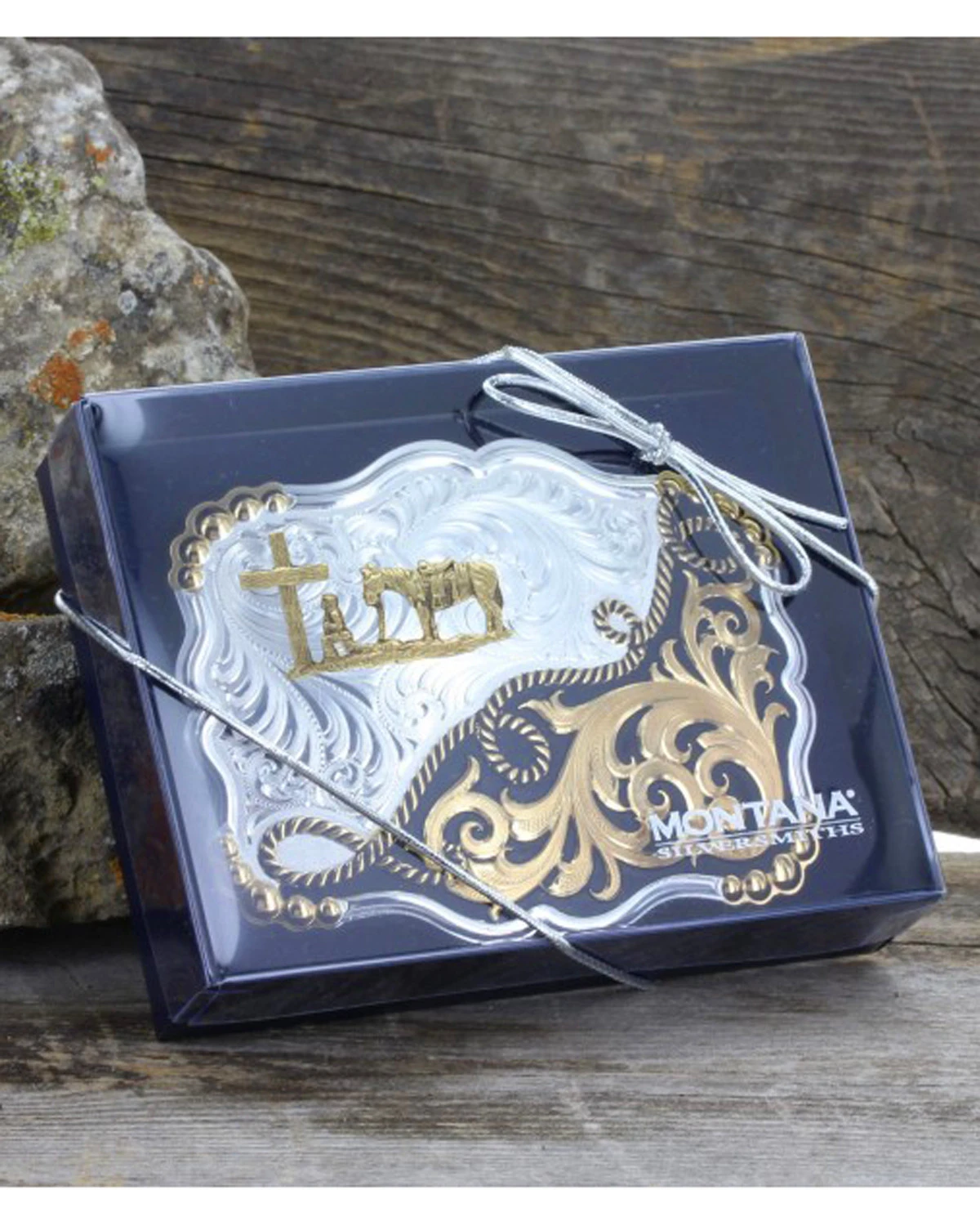 Montana Silversmiths Men's Two Tone Half-n-Half Buckle 4 Montana Silversmiths Men's Two Tone Half-n-Half Buckle - Image 2