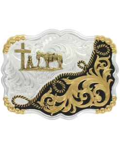 Montana Silversmiths Men's Two Tone Half-n-Half Buckle