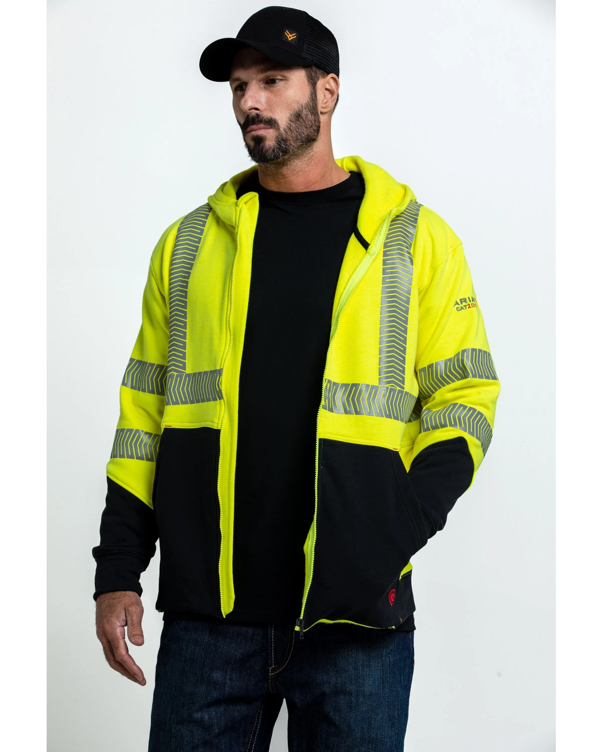 Ariat Men's FR Hi-Vis Full Zip Work Hoodie - Tall 3 Ariat Men's FR Hi-Vis Full Zip Work Hoodie - Tall