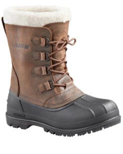 Baffin Men's Brown Canada Waterproof Faux Fur Leather Tundra Work Boots - Round Toe