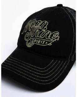 Moonshine Spirit Men's White On Black Logo Print Mesh Ball Cap -Western Cowboy Equipment Store 2000291209 001 P6