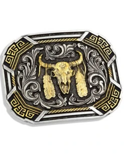 Montana Silversmiths Southwestern Flair Buffalo Skull Attitude Buckle