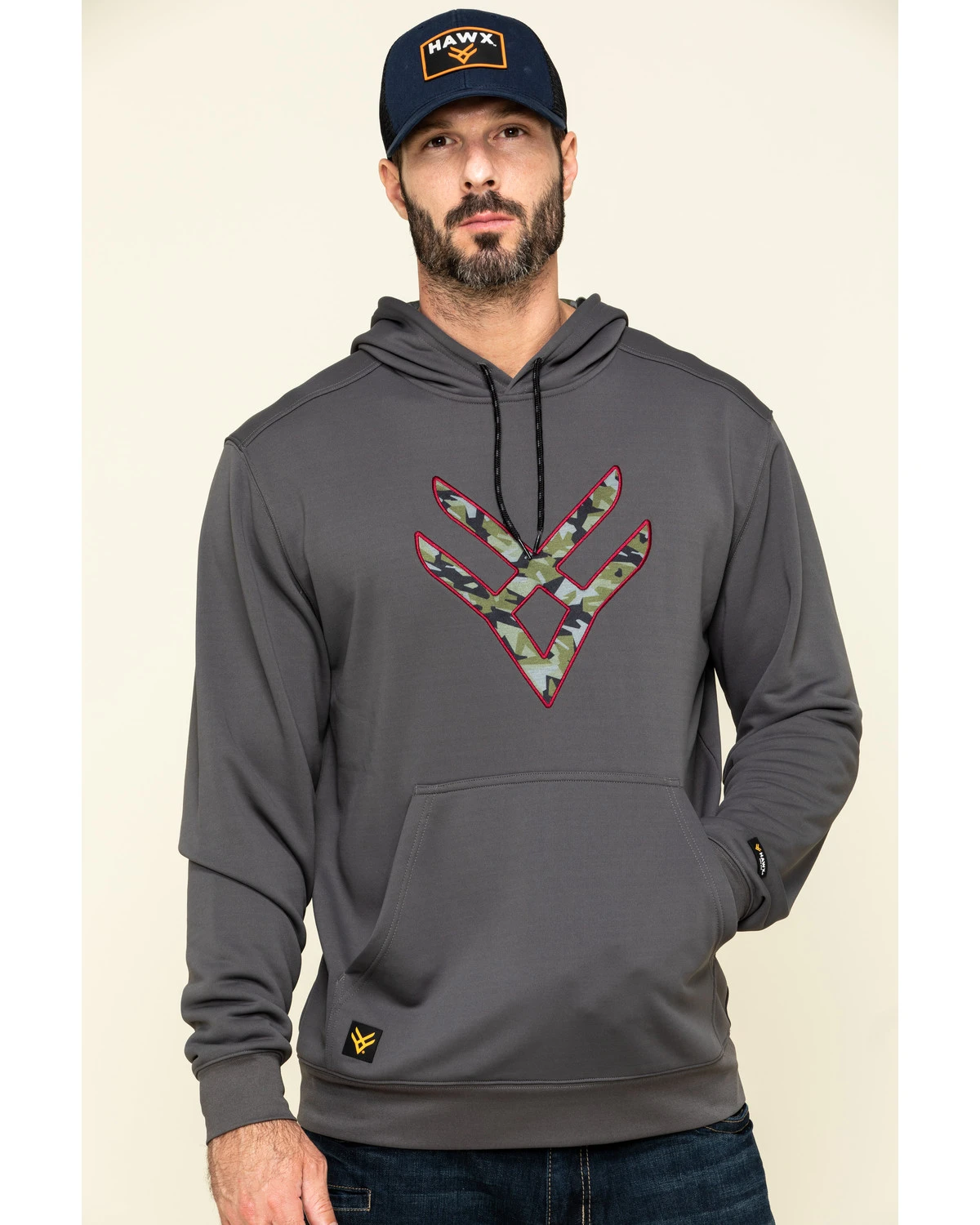 Hawx Men's Gray Tech Logo Hooded Work Sweatshirt - Tall 3 Hawx Men's Gray Tech Logo Hooded Work Sweatshirt - Tall