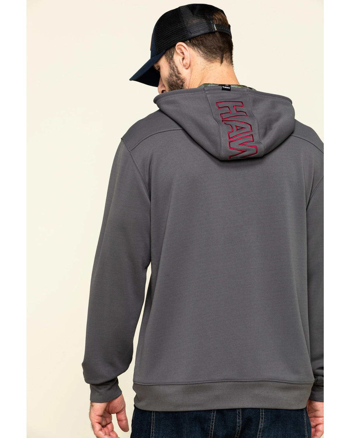Hawx Men's Gray Tech Logo Hooded Work Sweatshirt - Tall 4 Hawx Men's Gray Tech Logo Hooded Work Sweatshirt - Tall - Image 2