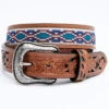 Cody James Men's Multicolor Cross Stitch Western Belt