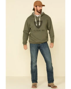 Stetson Men's Green Eagle In Shield Graphic Hooded Sweatshirt 9 Stetson Men's Green Eagle In Shield Graphic Hooded Sweatshirt -Western Cowboy Equipment Store 2000327706 020 P3