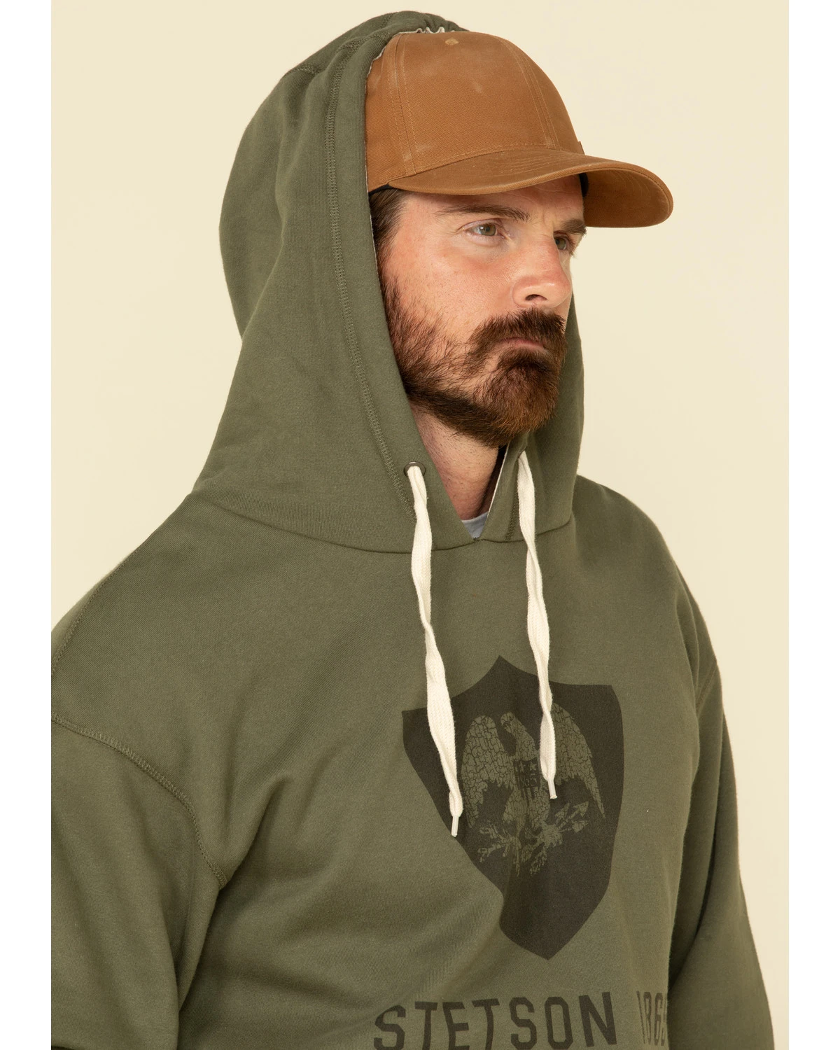 Stetson Men's Green Eagle In Shield Graphic Hooded Sweatshirt 7 Stetson Men's Green Eagle In Shield Graphic Hooded Sweatshirt - Image 5