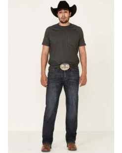 Rock & Roll Denim Men's Dark Vintage Double Barrel Stretch Relaxed Straight Jeans -Western Cowboy Equipment Store 2000334315 400 P3