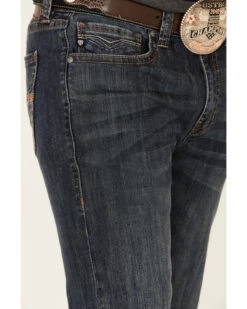 Rock & Roll Denim Men's Dark Vintage Double Barrel Stretch Relaxed Straight Jeans -Western Cowboy Equipment Store 2000334315 400 P4