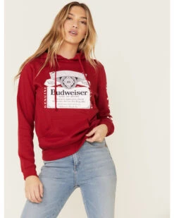 Brew City Beer Gear Women's Budweiser Graphic Hooded Sweatshirt 9 Brew City Beer Gear Women's Budweiser Graphic Hooded Sweatshirt -Western Cowboy Equipment Store 2000336457 600 P3