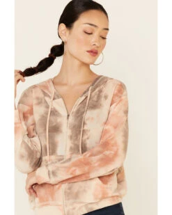 Wild Moss Women's Blushed Tie-Dye Zip Hooded Jacket -Western Cowboy Equipment Store 2000337634 681 P3