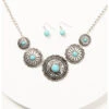 Prime Time Jewelry Women's 5 Concho Necklace And Earrings Set 2 Prime Time Jewelry Women's 5 Concho Necklace And Earrings Set -Western Cowboy Equipment Store 2000338299 040 P1