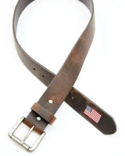 Hawx Men's Brown Leather Flag Tip Belt -Western Cowboy Equipment Store 2000342005 200 P2