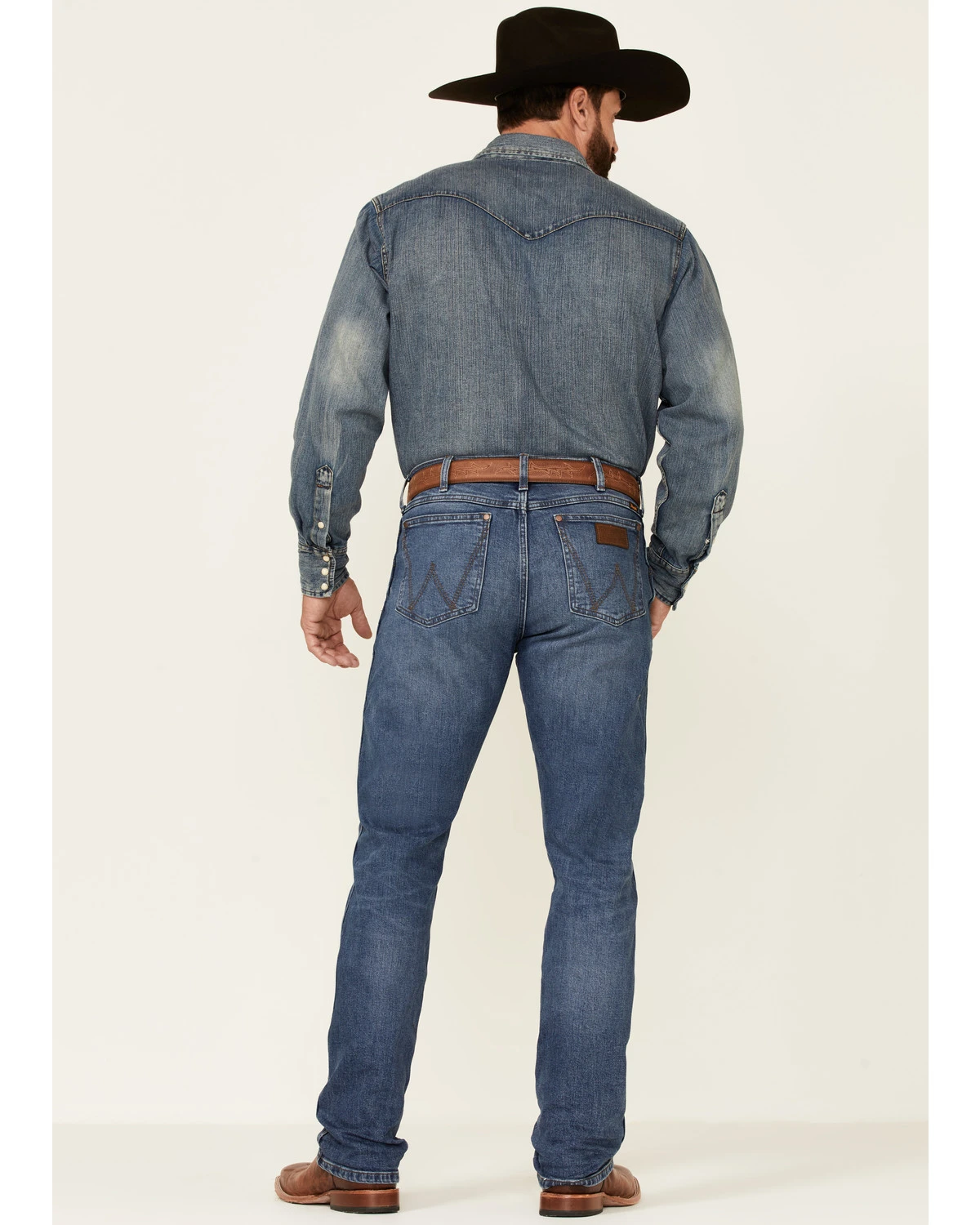 Wrangler Retro Premium Men's Harrick Dark Wash Stretch Slim Straight Jeans 6 Wrangler Retro Premium Men's Harrick Dark Wash Stretch Slim Straight Jeans - Image 4