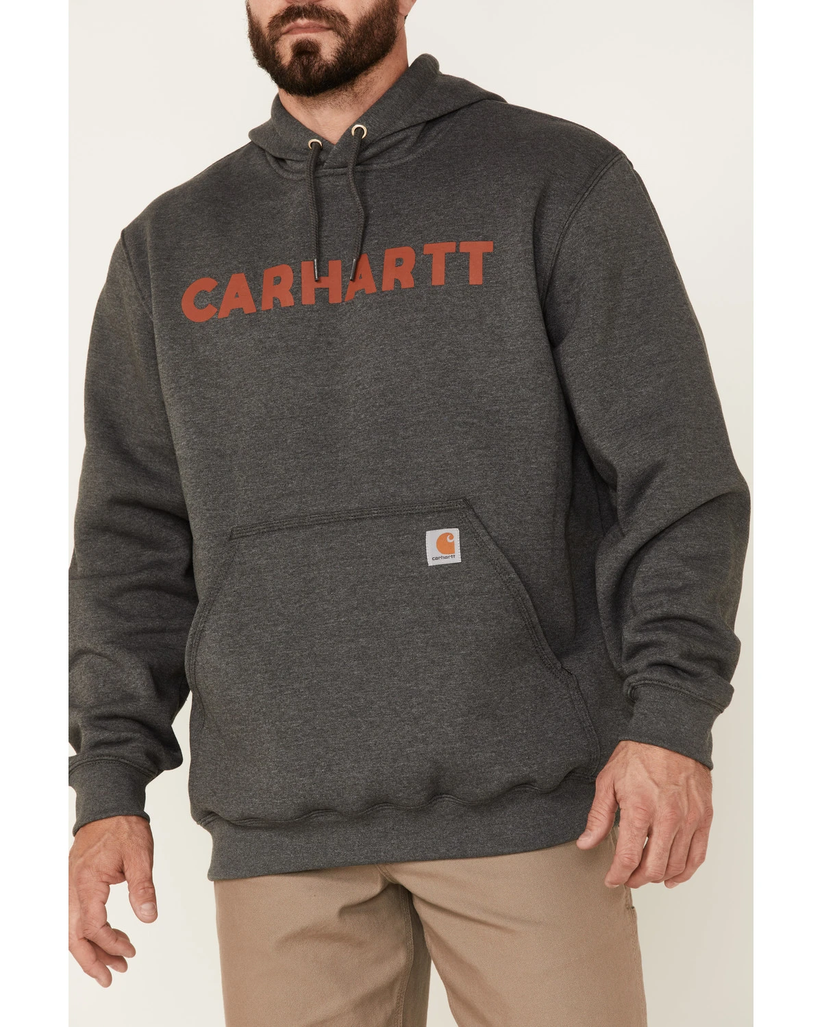 Carhartt Men's Loose Fit Midweight Logo Hooded Work Sweatshirt 5 Carhartt Men's Loose Fit Midweight Logo Hooded Work Sweatshirt - Image 3