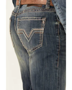 Rock & Roll Denim Men's Double Barrel Dark Vintage Wash Stretch Relaxed Straight Jeans -Western Cowboy Equipment Store 2000345007 400 P4