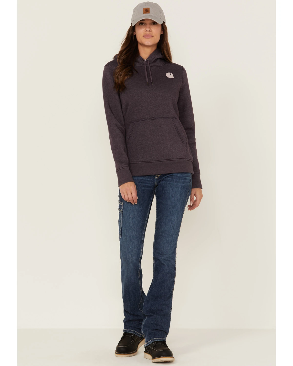 Carhartt Women's Gray Relaxed Midweight Logo Sleeve Graphic Hooded Sweatshirt 6 Carhartt Women's Gray Relaxed Midweight Logo Sleeve Graphic Hooded Sweatshirt - Image 4