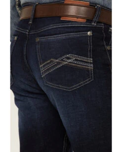Wrangler 20X Men's Azure Vintage Dark Wash Stretch Slim Bootcut Jeans - Long -Western Cowboy Equipment Store 2000347676 400 P4