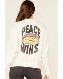 Wrangler Modern Women's Peace Wins Graphic Pullover Sweatshirt -Western Cowboy Equipment Store 2000348105 100 P4