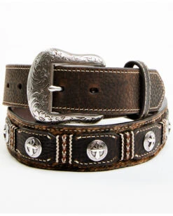 Cody James Men's Hair-On Cross Concho Western Belt