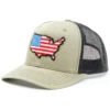 Oil Field Hats Men's Loden & Black American Flag US Patch Mesh-Back Ball Cap -Western Cowboy Equipment Store 2000350292 341 P1