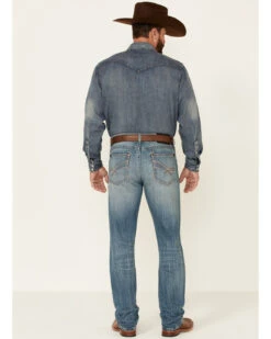 Rock 47 By Wrangler Men's Cochran Medium Wash Stretch Slim Straight Jeans -Western Cowboy Equipment Store 2000350739 400 P3