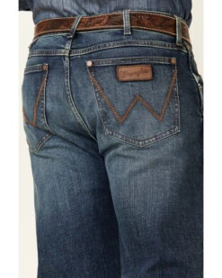 Wrangler Retro Men's Mauney Dark Wash Stretch Slim Straight Jeans - Long -Western Cowboy Equipment Store 2000350743 400 P3