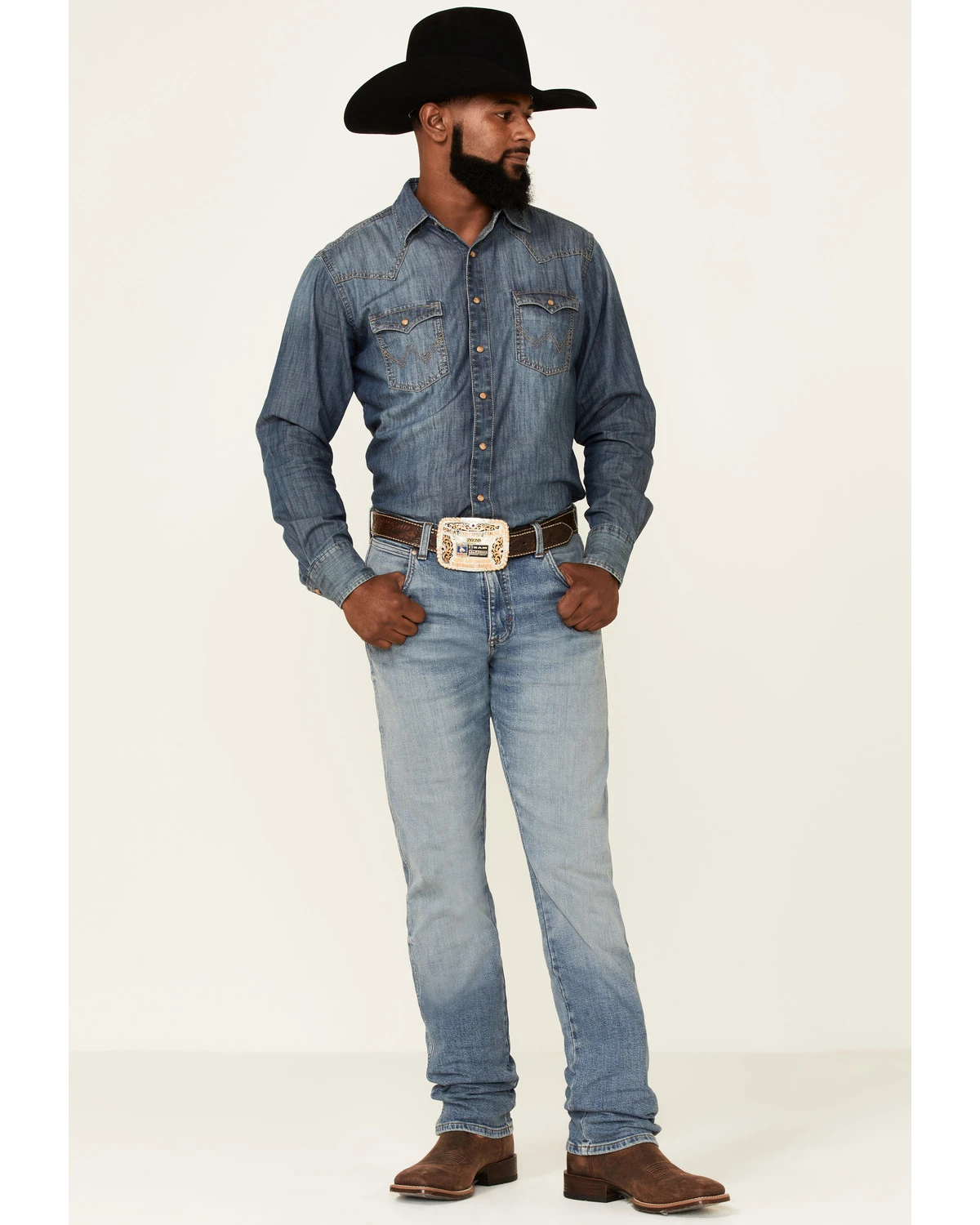 Wrangler Retro Green Men's Gralin Light Wash Stretch Slim Straight Jeans 3 Wrangler Retro Green Men's Gralin Light Wash Stretch Slim Straight Jeans