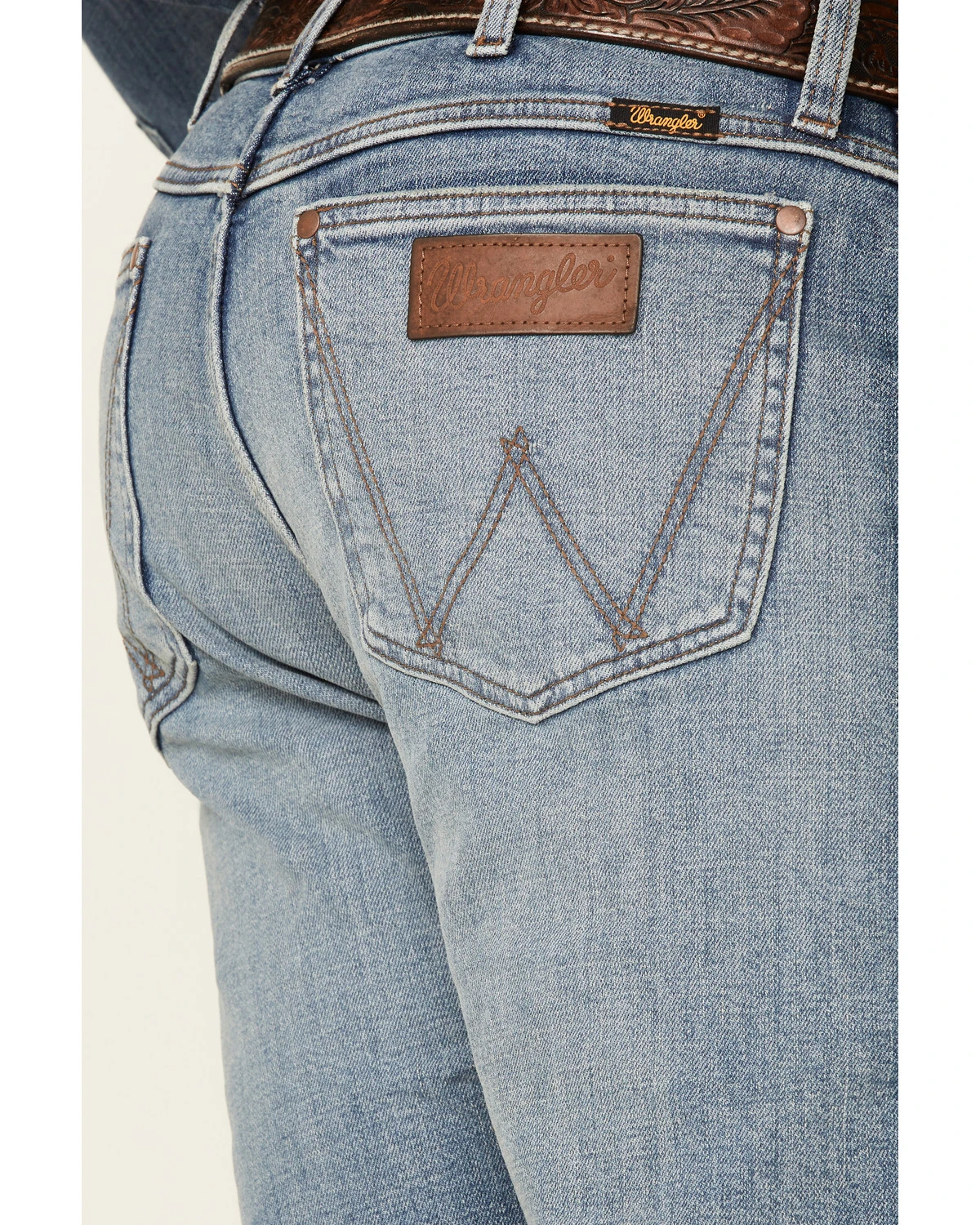 Wrangler Retro Green Men's Gralin Light Wash Stretch Slim Straight Jeans 5 Wrangler Retro Green Men's Gralin Light Wash Stretch Slim Straight Jeans - Image 3