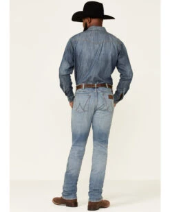 Wrangler Retro Green Men's Gralin Light Wash Stretch Slim Straight Jeans 9 Wrangler Retro Green Men's Gralin Light Wash Stretch Slim Straight Jeans -Western Cowboy Equipment Store 2000350746 400 P4