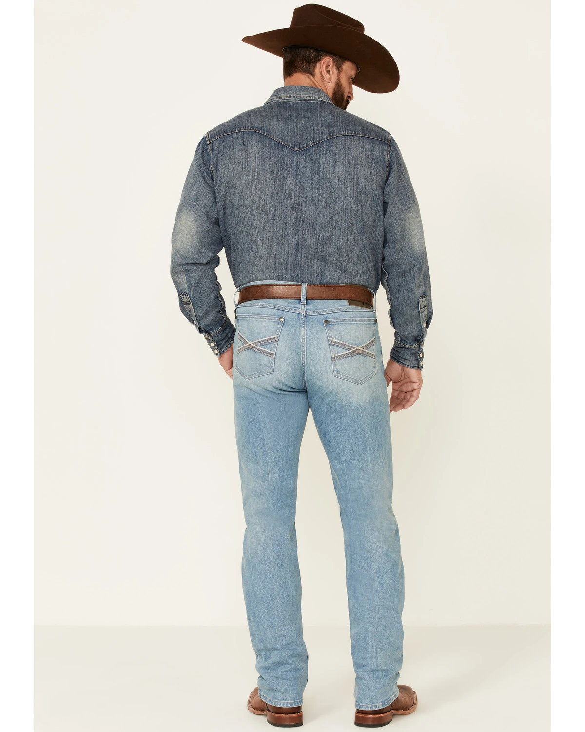 Wrangler 20X Men's Beech Light Wash Stretch Slim Straight Jeans 5 Wrangler 20X Men's Beech Light Wash Stretch Slim Straight Jeans - Image 3