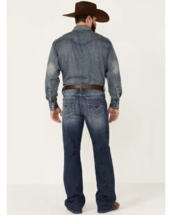 Cody James Men's Double Kicker Medium Dark Wash Stretch Relaxed Bootcut Jeans -Western Cowboy Equipment Store 2000351797 400 P3