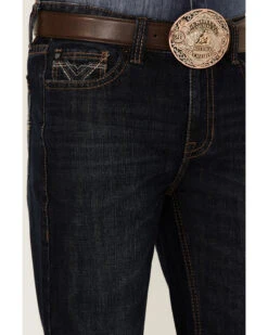 Rock & Roll Denim Men's Dark Wash Double Barrel Relaxed Straight Leg Jeans -Western Cowboy Equipment Store 2000352156 400 P4