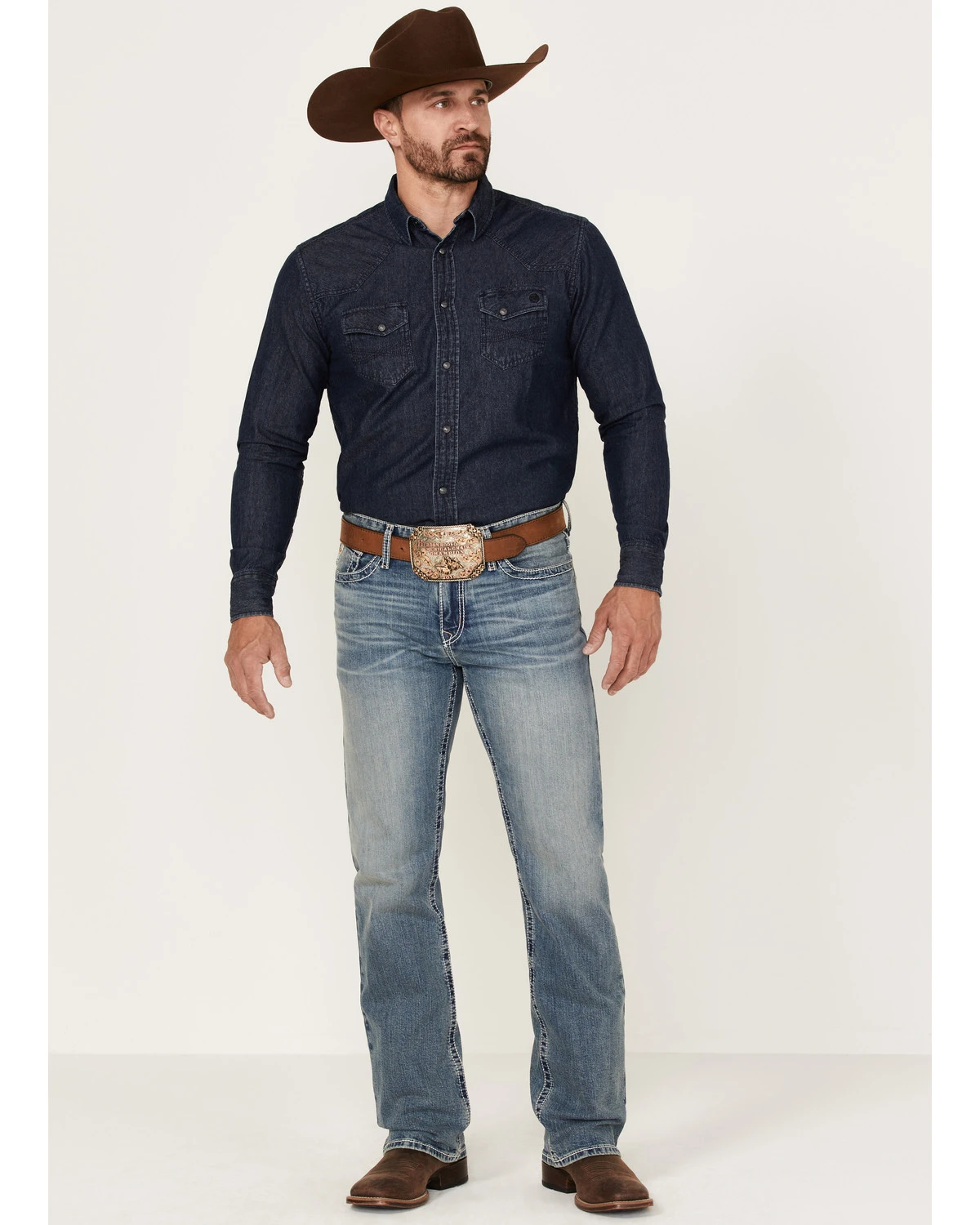 Cinch Men's Ian Medium Stonewash Performance Stretch Slim Bootcut Jeans 3 Cinch Men's Ian Medium Stonewash Performance Stretch Slim Bootcut Jeans