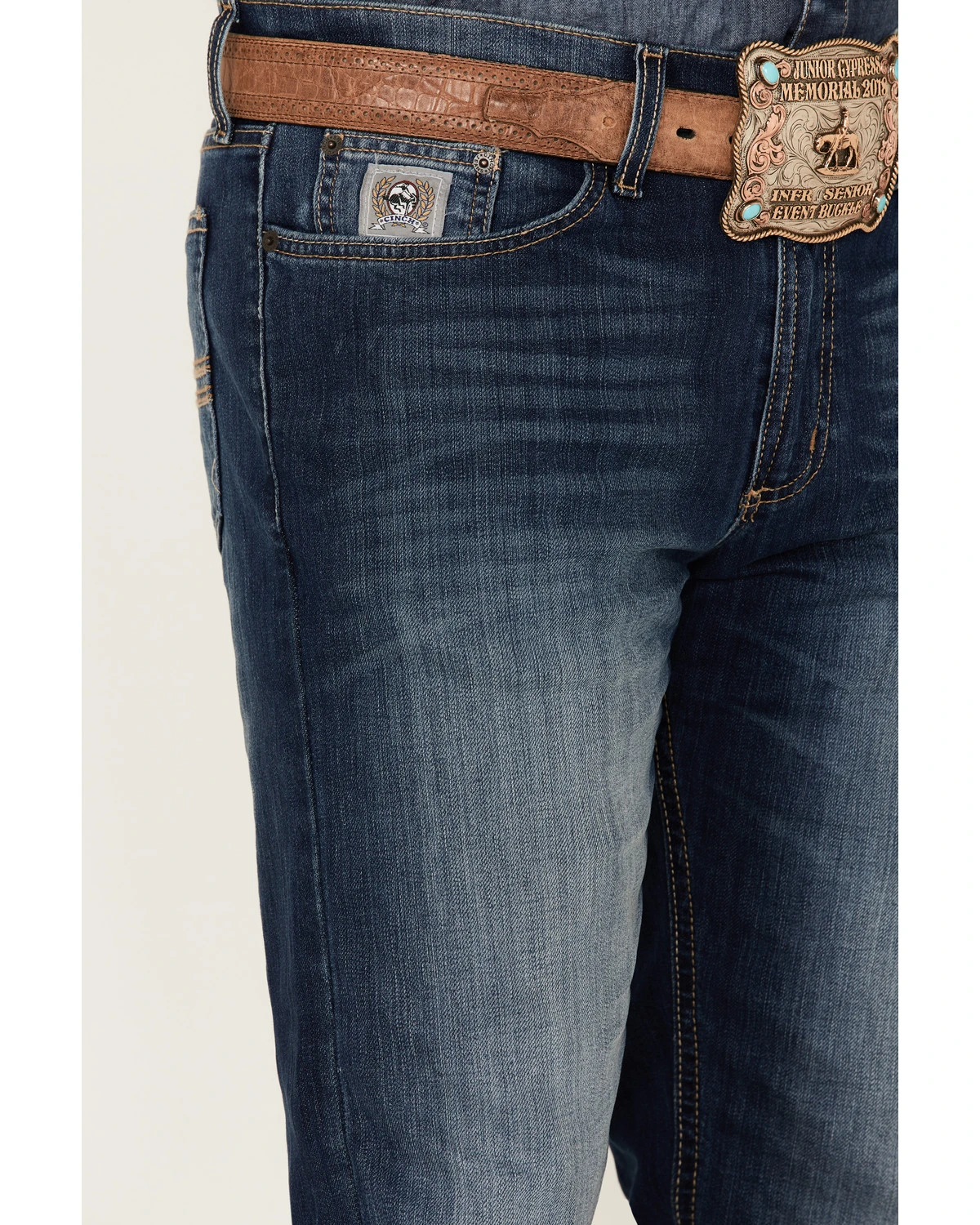 Cinch Men's Silver Label Medium Stonewash Performance Stretch Slim Straight Jeans 4 Cinch Men's Silver Label Medium Stonewash Performance Stretch Slim Straight Jeans - Image 2