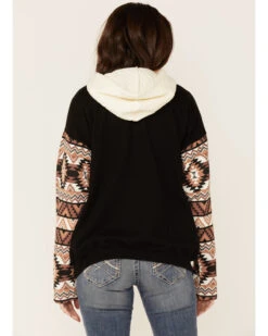 Paramount Network's Yellowstone Women's Mauve Southwestern Sleeve Hoodie Pullover -Western Cowboy Equipment Store 2000356684 661 P3