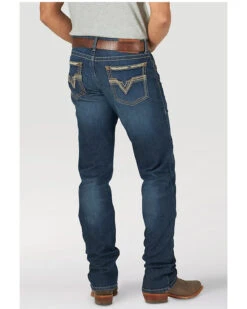 Rock 47 By Wrangler Men's Ruckett Dark Wash Stretch Slim Straight Jeans 7 Rock 47 By Wrangler Men's Ruckett Dark Wash Stretch Slim Straight Jeans -Western Cowboy Equipment Store 2000358077 400 P3