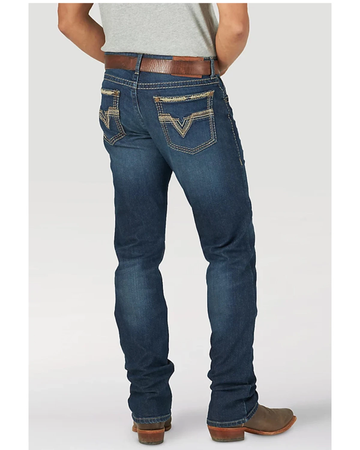 Rock 47 By Wrangler Men's Ruckett Dark Wash Stretch Slim Straight Jeans 5 Rock 47 By Wrangler Men's Ruckett Dark Wash Stretch Slim Straight Jeans - Image 3