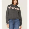 Wrangler Women's Charcoal Rose Logo Cropped Hoodie -Western Cowboy Equipment Store 2000358082 022 P1
