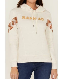 RANK 45 Women's Logo Southwestern Print Sleeve Trim Pullover Hooded Sweatshirt 8 RANK 45 Women's Logo Southwestern Print Sleeve Trim Pullover Hooded Sweatshirt -Western Cowboy Equipment Store 2000358415 104 P3
