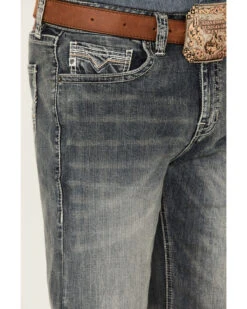 Rock & Roll Denim Men's Medium Vintage Wash Double Barrel Stretch Relaxed Straight Jeans -Western Cowboy Equipment Store 2000360313 400 P4