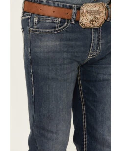 Rock & Roll Denim Men's Medium Vintage Wash Revolver Stretch Slim Straight Jeans -Western Cowboy Equipment Store 2000360314 400 P4