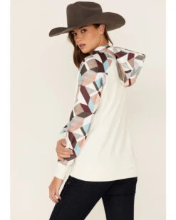 Hooey Women's Modern Colorblock Geo Print Pullover Hooded Sweater -Western Cowboy Equipment Store 2000360944 110 P3