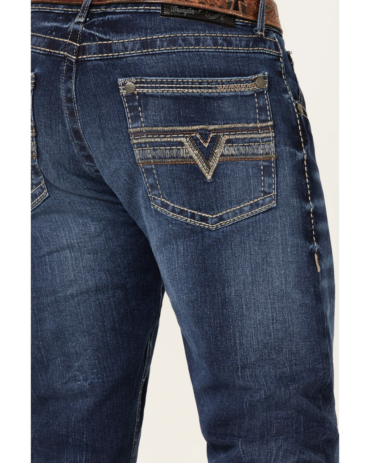 Rock 47 By Wrangler Men's Prichett Dark Wash Stretch Slim Straight Jeans 6 Rock 47 By Wrangler Men's Prichett Dark Wash Stretch Slim Straight Jeans - Image 4